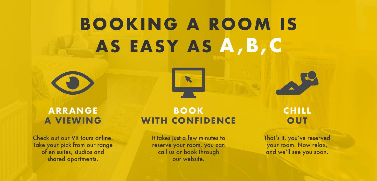 Booking a room is as easy as ABC with Mansion Student